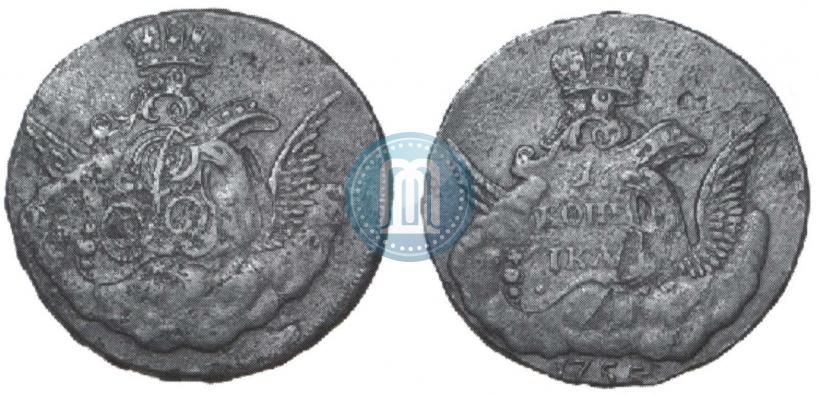 Picture 1 kopeck 1755 year  