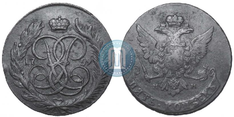 Picture 5 kopecks 1759 year ММ 