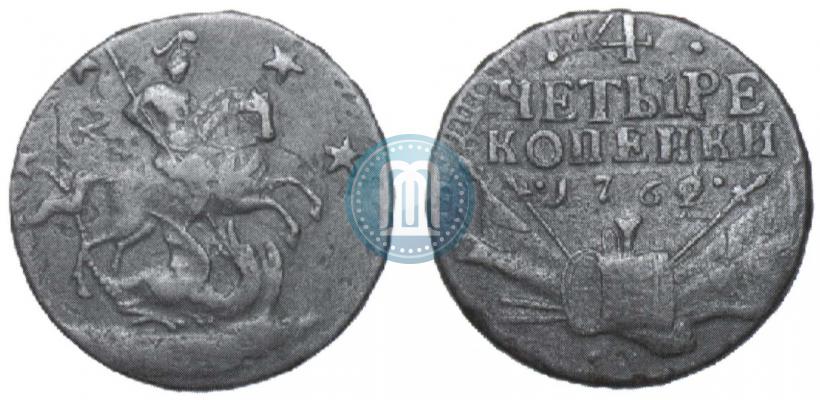 Picture 4 kopecks 1762 year  