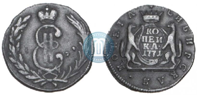 Picture 1 kopeck 1771 year КМ 