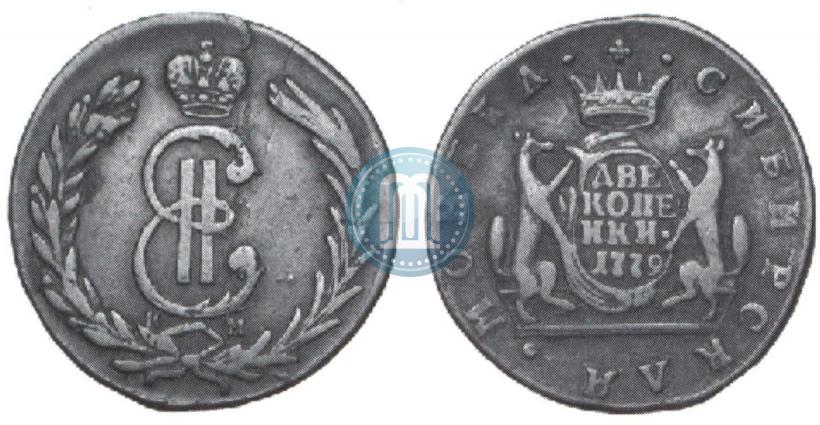 Фото 2 копейки 1779 года КМ 