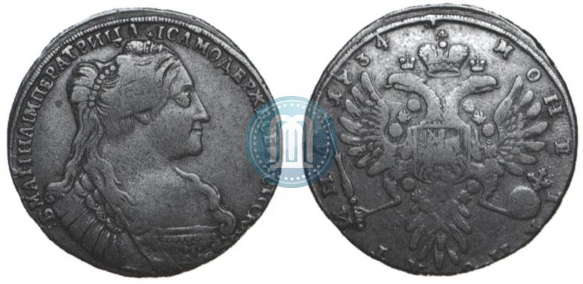 Фото Полтина 1734 года  "Тип 1735 года"