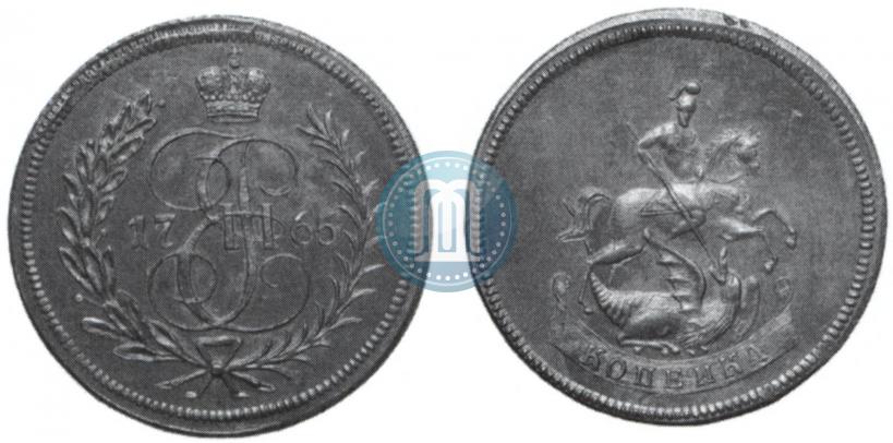 Picture 1 kopeck 1765 year  
