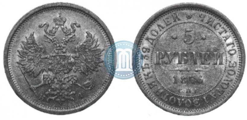 Фото 5 рублей 1876 года СПБ-НІ 