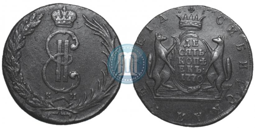 Фото 10 копеек 1770 года КМ 