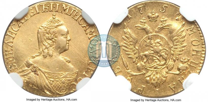 Фото 1 рубль 1757 года  