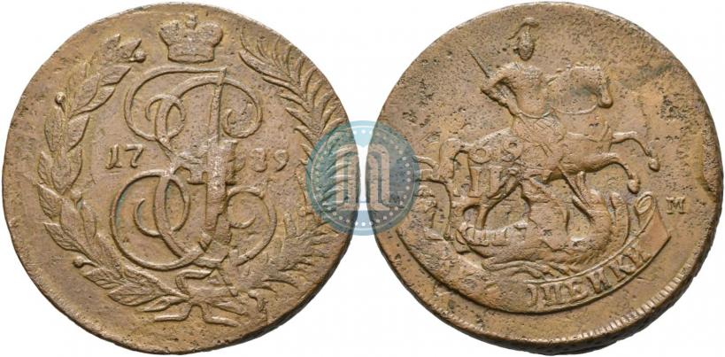 Фото 2 копейки 1789 года ММ 