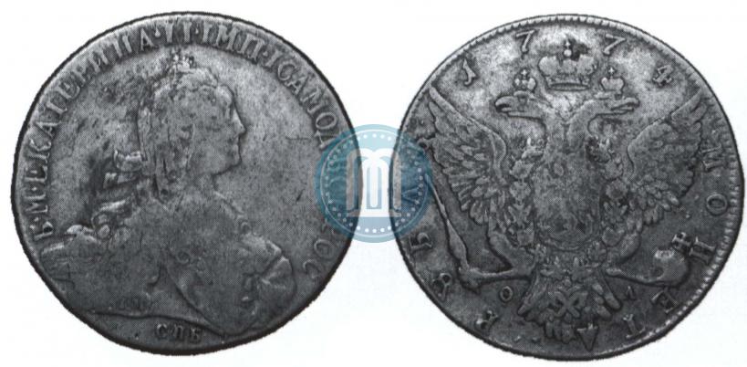 Picture 1 rouble 1774 year СПБ-ФЛ 