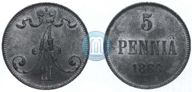 Picture 5 pennia 1889 year  