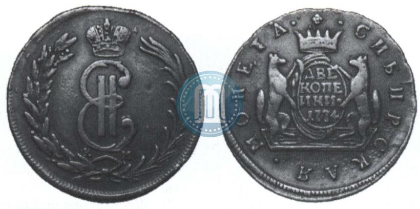 Picture 2 kopecks 1774 year КМ 