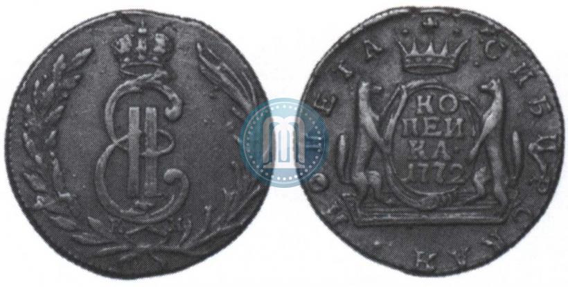 Picture 1 kopeck 1772 year КМ 