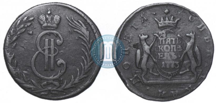 Picture 5 kopecks 1773 year КМ 