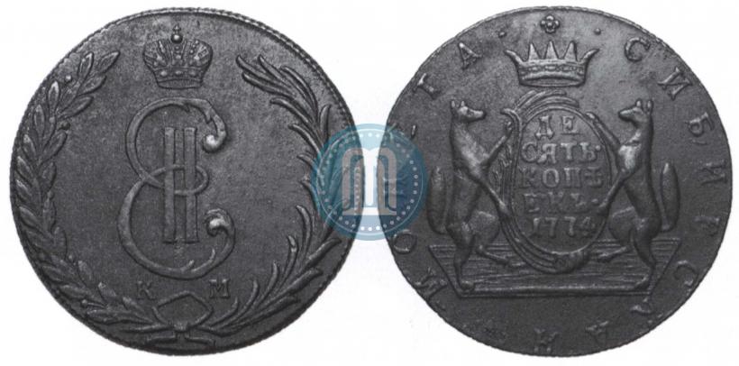 Picture 10 kopecks 1774 year КМ 