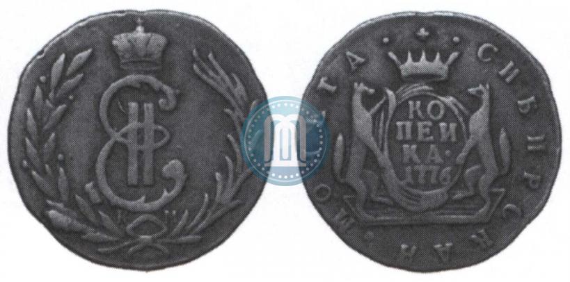 Picture 1 kopeck 1776 year КМ 