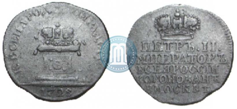 Picture Token Coin 1728 year  "Coronation of the Emperor Peter II"