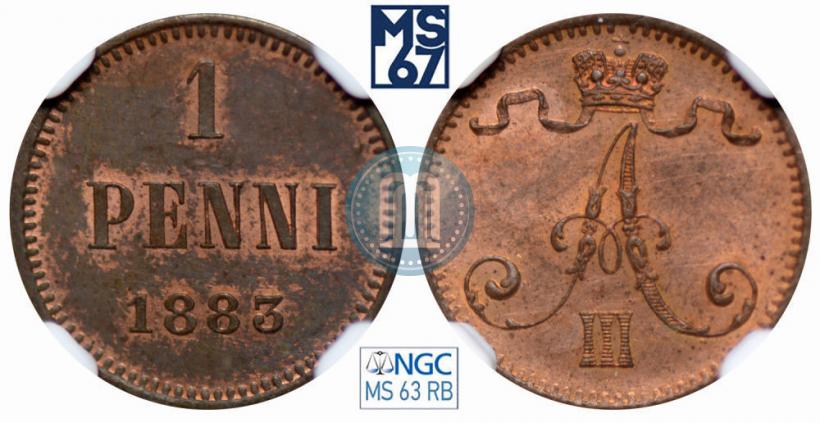 Фото 1 пенни 1883 года  