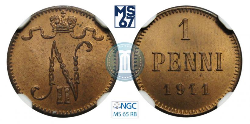 Фото 1 пенни 1911 года  