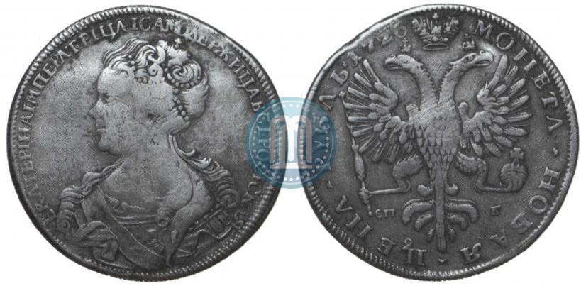 Picture 1 rouble 1726 year СПБ "Petersburg type, portrait turned to the left"