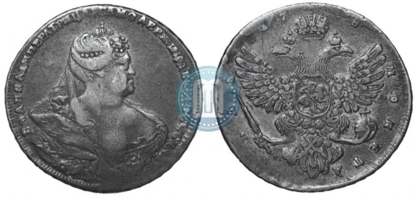 Фото 1 рубль 1738 года  "Московский тип"