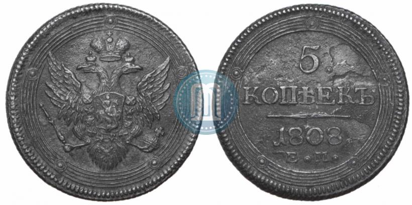 Picture 5 kopecks 1808 year ЕМ 