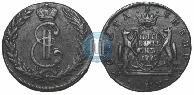 Фото 5 копеек 1772 года КМ 