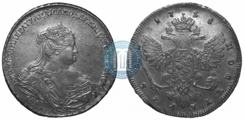 Фото 1 рубль 1738 года СПБ "Петербургский тип"