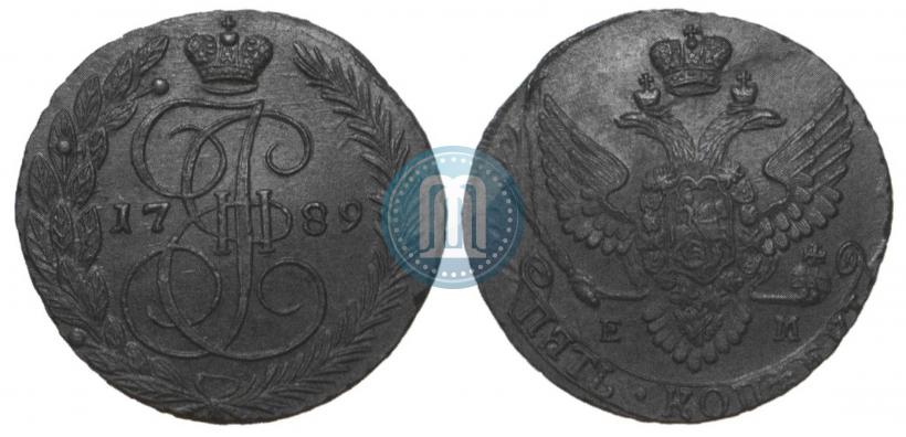 Picture 5 kopecks 1789 year ЕМ 