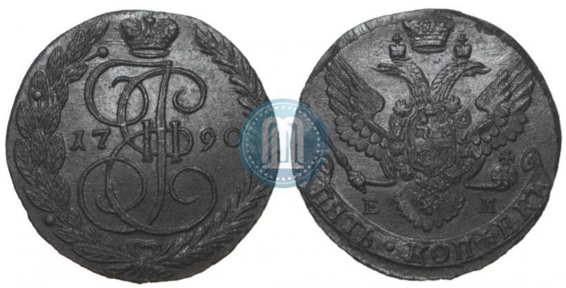 Picture 5 kopecks 1790 year ЕМ 
