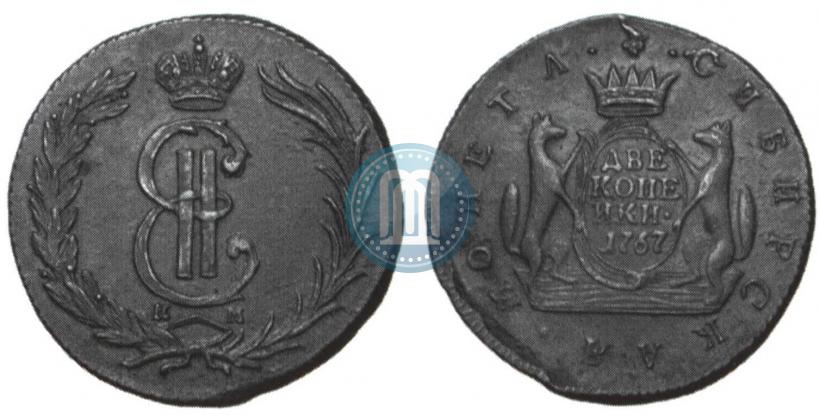 Фото 2 копейки 1767 года КМ 