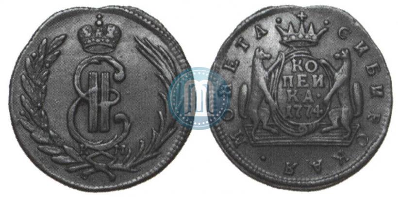 Фото 1 копейка 1774 года КМ 