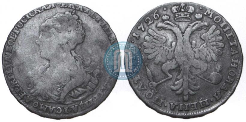 Picture Poltina 1726 year  "Moscow type, portrait turned to the left"