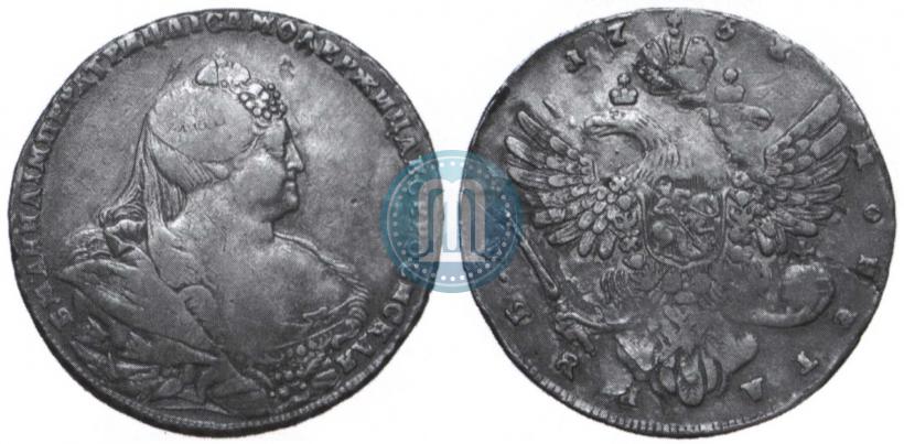 Picture 1 rouble 1738 year  "Moscow type"
