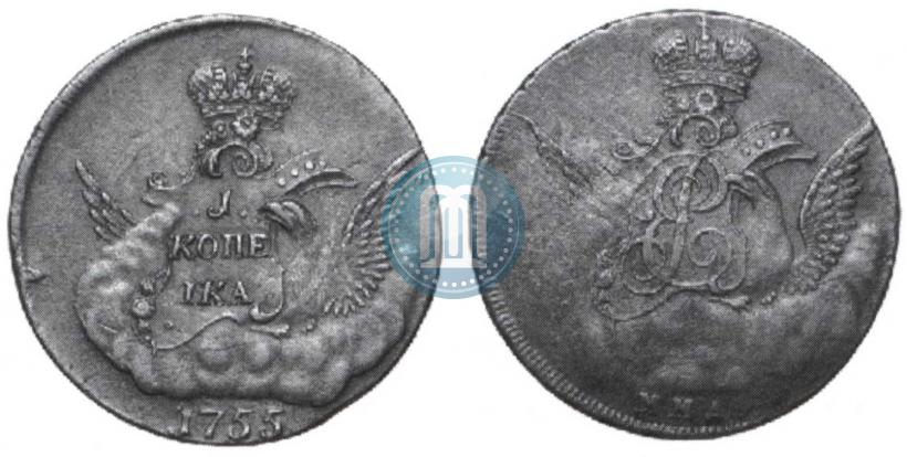 Picture 1 kopeck 1755 year ММД 
