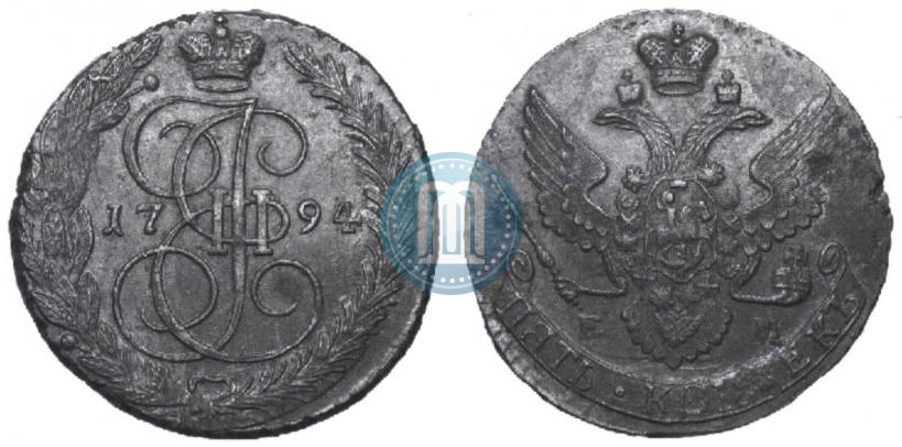 Picture 5 kopecks 1794 year ЕМ 
