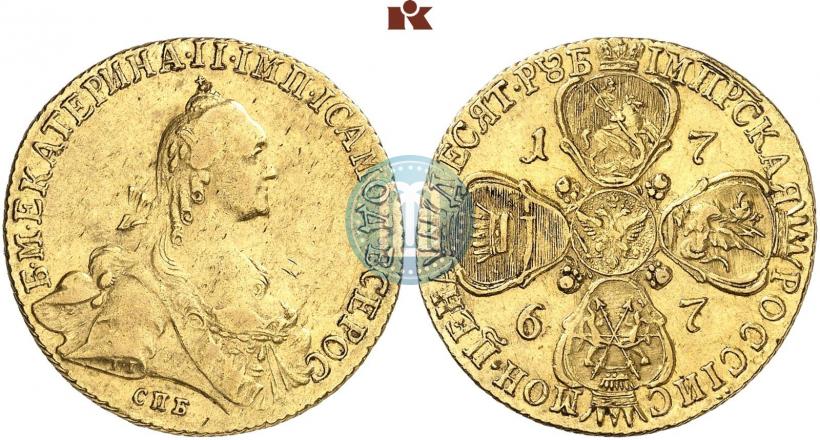 Picture 10 roubles 1767 year СПБ 