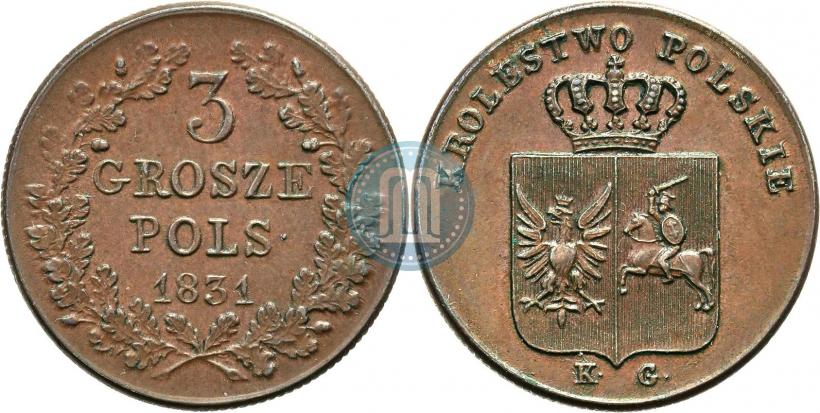 Picture 3 grosze 1831 year KG "Polish uprising"