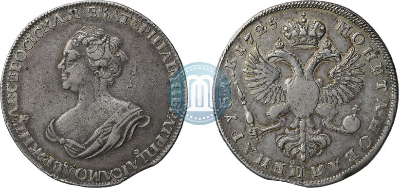 Фото 1 рубль 1725 года  "Траурный"