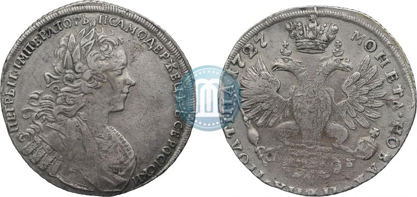 Фото Полтина 1727 года СПБ "Петербургский тип"