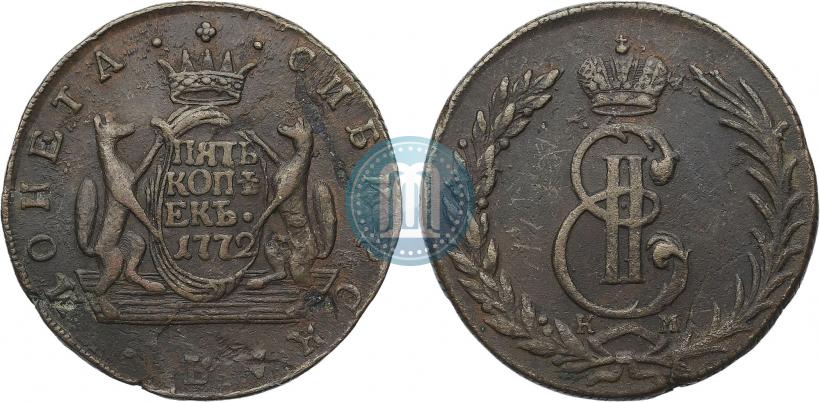 Фото 5 копеек 1772 года КМ 