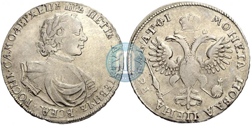 Фото 1 рубль 1719 года KO "Портрет в латах"