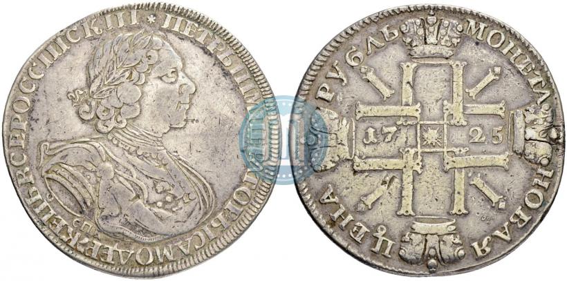 Picture 1 rouble 1725 year СПБ "Sun rouble, portrait in armour"