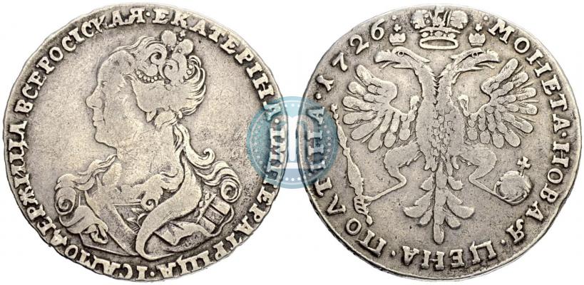 Picture Poltina 1726 year  "Moscow type, portrait turned to the left"
