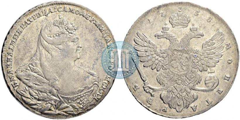 Picture 1 rouble 1738 year  "Moscow type"