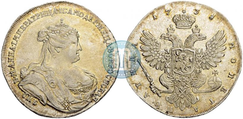 Фото Полтина 1738 года СПБ "Петербургский тип"
