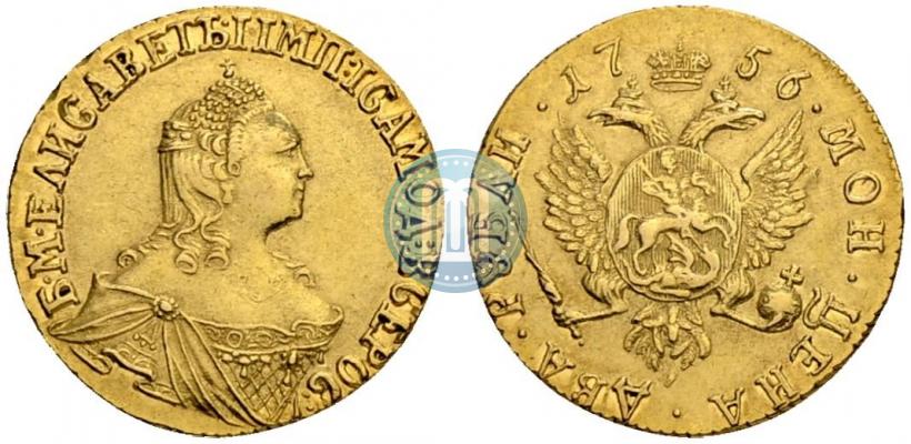Фото 2 рубля 1756 года  