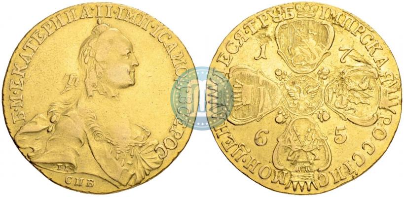 Picture 10 roubles 1765 year СПБ 