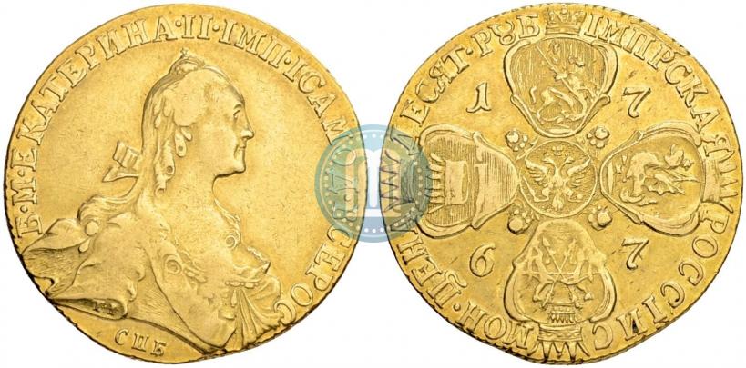 Picture 10 roubles 1767 year СПБ 