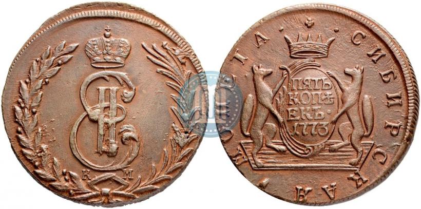 Picture 5 kopecks 1773 year КМ 