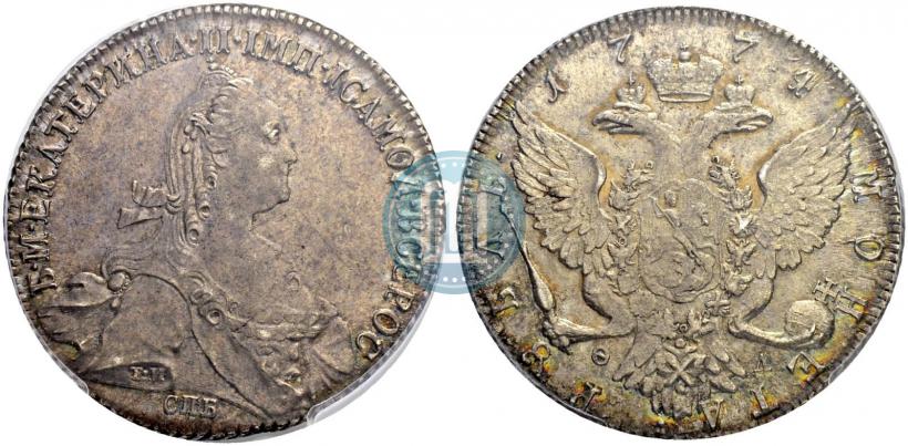 Picture 1 rouble 1774 year СПБ-ФЛ 