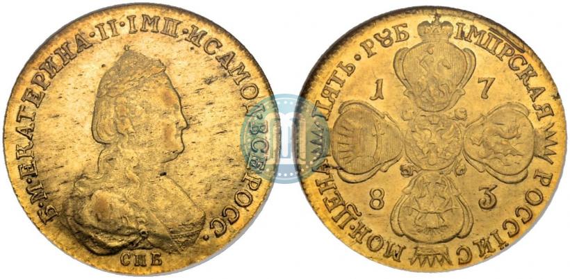 Picture 5 roubles 1783 year СПБ 